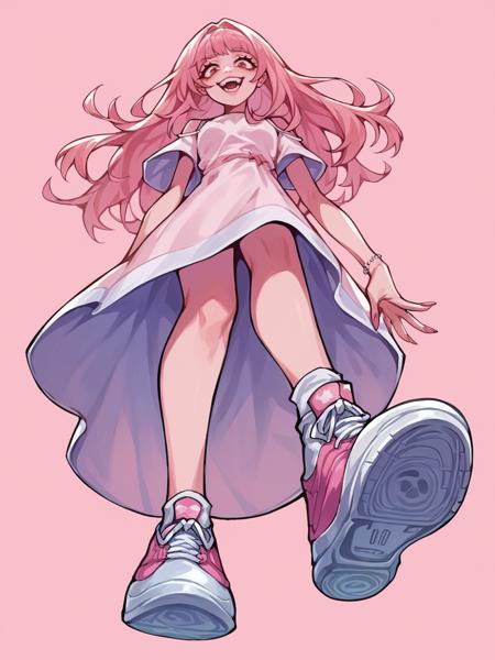 03681-2851095924-score_9, score_8_up, score_7_up, score_6_up,  _lora_y0tt4_1_ y0tt4, 1girl, sneakers, from below, yandere, long hair, pink backgr.png